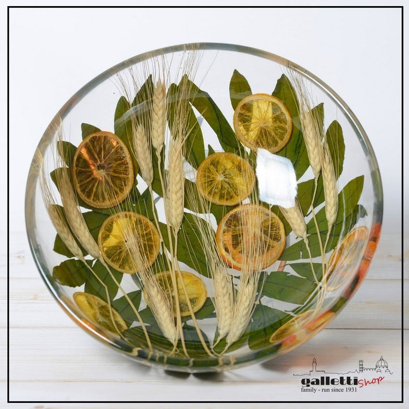 Round Bowl/Centerpiece Wheat and Orange Collection - Ricardo Marzi