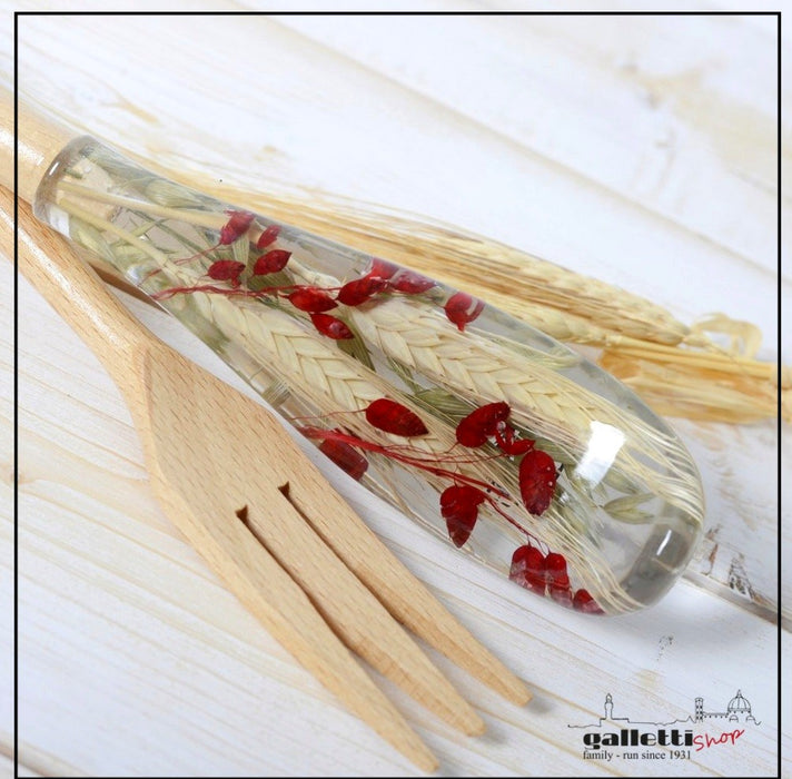 Salad Server Set Wheat in Red Collection - Riccardo Marzi