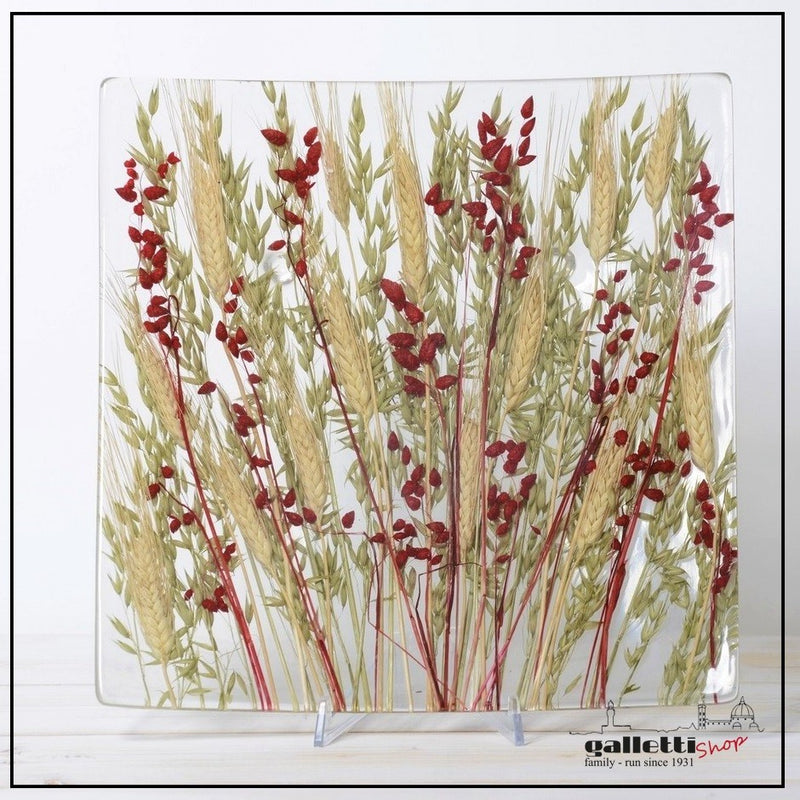 Square Centerpiece Wheat in Red Collection - Riccardo Marzi