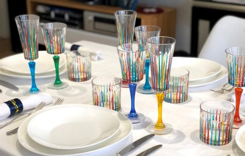 Wine Goblet Rainbow - Set of 6 colored stems