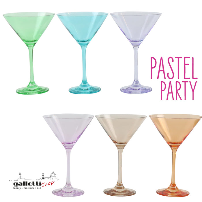 Martini Pastel Party - Set of 6 colored goblets