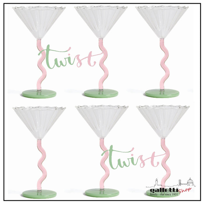 Twist Party - Set of 6 colored goblets