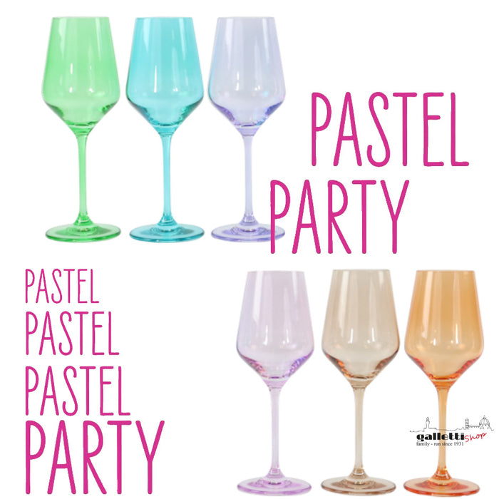 Wine Goblet Pastel Party - Set of 6 colored goblets